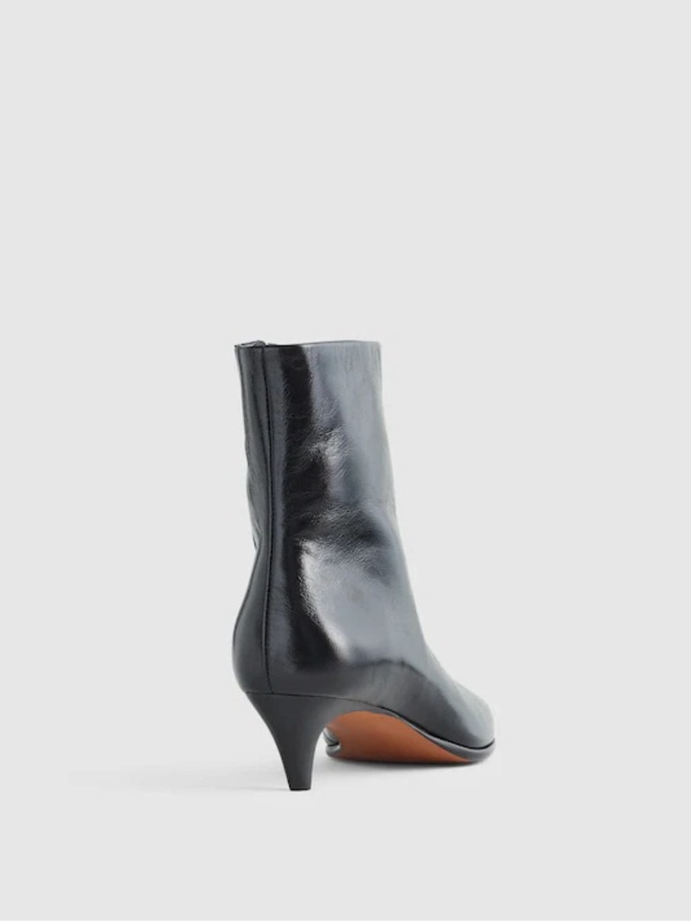 NWOB Madewell Emilie Ankle Boot Crinkled Patent Leather Black Sz 7 NX217 - Picture 3 of 16